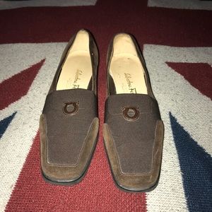 Salvatore Ferragamo boutique loafers suede leather